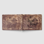 ビンテージ レザー プリント アロー カントリー ゲストブック (全面)