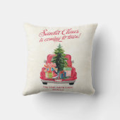 ビンテージ レッド トラック サンタクロース クッション (裏面)