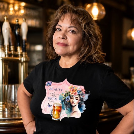 ビンテージ・レディース ビールホルダーの目に映る美しさ Tシャツ