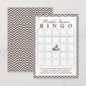 ビンテージ レディ ハット シェブロン ブライダル シャワー ビンゴ カード (正面/裏面)