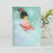 ビンテージ レトロ クリスマス エンジェル スレッジ ホリデー (スタンド正面)