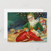 ビンテージ レトロ クリスマス サンタクロース ポストカード (正面/裏面)