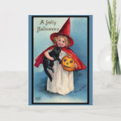 ビンテージ レトロ 楽しいハロウィン パーソナライズ シーズンカード (正面)