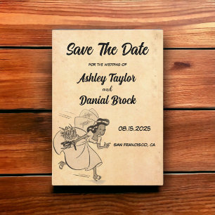 ビンテージ レトロ 50年代 ヴィンテージスタイル 結婚式 Save the Date 招待状