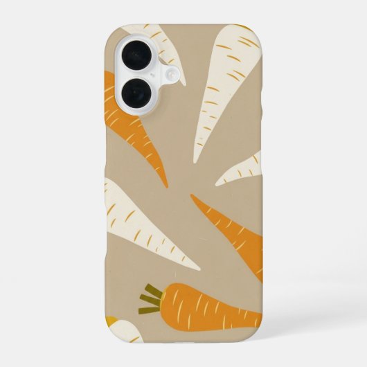 ビンテージ・ロング・パースニップ柄 iPhone 16ケース (裏面)