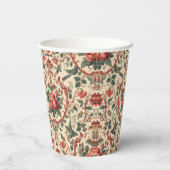 ビンテージ ローズ & バード パターン ロマンティック アールヌーヴォー 紙コップ (裏面)