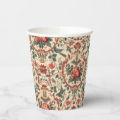 ビンテージ ローズ & バード パターン ロマンティック アールヌーヴォー 紙コップ (左)