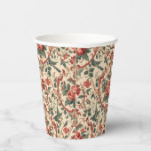 ビンテージ ローズ & バード パターン ロマンティック アールヌーヴォー 紙コップ (右)