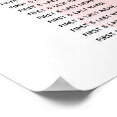 ビンテージ ローズ ピンク フラワーの結婚式 着席チャート ポスター (角)