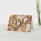 ビンテージ ローズ フレーム ソフト ゴールド フローラル グロー カード (正面)