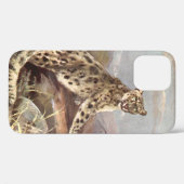 ビンテージ ワイルド アニマルズ、スノー レオパード by CE スワン Case-Mate iPhoneケース (裏面 (横))