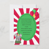 ビンテージ ワイルド サーカス アニマル プライマリー カラー サンキューカード (裏面)