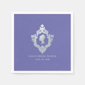 ビンテージ ヴィオレット リージェンシー レディ イン クレスト ブライダル シャワー スタンダードカクテルナプキン (正面)