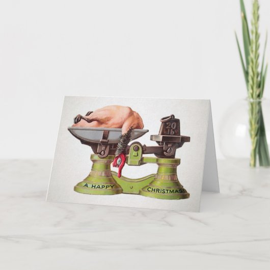 ビンテージ ヴィクトリアン時代のトルコのクリスマスカード シーズンカード (正面)