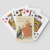 ビンテージ ヴィクトリアン アール・ヌーヴォー、猫と少女 トランプ (裏面)