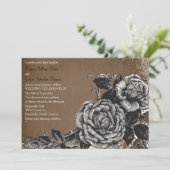 ビンテージ ヴィクトリアン グランジ ローズ ウェディング 招待状 (スタンド正面)
