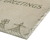 ビンテージ ヴィクトリアン バレンタイン チェルブ、ローズとハート カッティングボード (角)