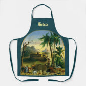 ビンテージ ヴィクトリアン フォークアート、ヒドリーのノアの箱舟 エプロン (正面)