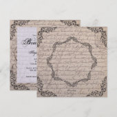 ビンテージ ヴィクトリアン ブライダルシャワー 招待状 (正面/裏面)