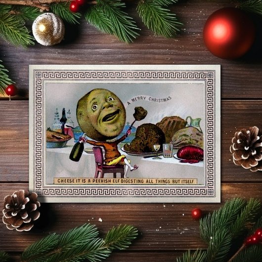 ビンテージ ヴィクトリアン 奇妙なクリスマスカード シーズンカード