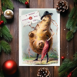 ビンテージ ヴィクトリアン 奇妙なクリスマスカード シーズンカード