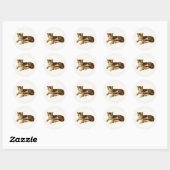 ビンテージ ヴィクトリアン 猫 眠り 絵画 ラウンドシール (シート)