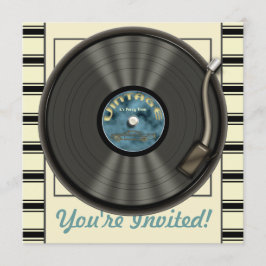 ビンテージ ヴィニール レコード パーティー 招待状