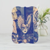 ビンテージ ヴェネツィアンのカーニバルマスク ご招待 招待状 (スタンド正面)