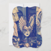 ビンテージ ヴェネツィアンのカーニバルマスク 招待状 (正面)