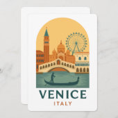 ビンテージ ヴェネツィア イタリア イラスト 招待状 (正面/裏面)