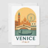ビンテージ ヴェネツィア イタリア イラスト 招待状 (正面)