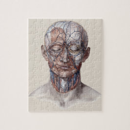 ビンテージ 人体解剖学 科学、頭 喉 鼻 ジグソーパズル