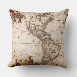 ビンテージ 北米 地図 アート クッション