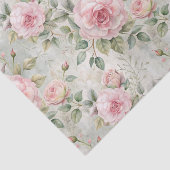 ビンテージ 大きなピンクのバラの模様 薄葉紙 (詳細)