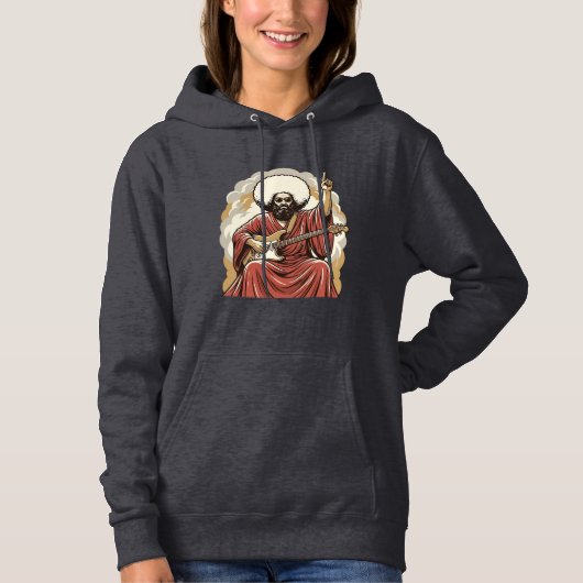 ビンテージ 彫刻 ギタリスト ベクターアート Tシャツ_1 パーカ (正面)
