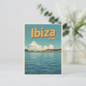 ビンテージ 旅行 スペイン イビサ バレアレス諸島 ギフト ポストカード (スタンド正面)