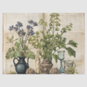 ビンテージ 水彩画 ナチュラル ワイルドフラワー 薄葉紙 (正面)