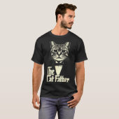 ビンテージ 猫 お父さん ネコ父さん 父の日 Tシャツ (正面フル)