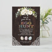 ビンテージ 白い花 ラッセル バーン イースターエッグ ハント イースター 招待状 (スタンド正面)