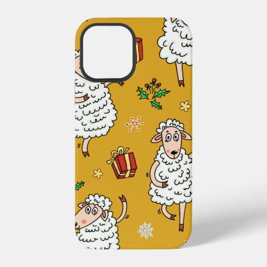 ビンテージ 羊 背景 iPhoneケース (裏面)