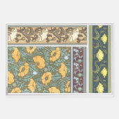 ビンテージ 花 アールヌーボー ポピー 花 ラッピングペーパーシート (正面3)