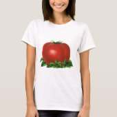 ビンテージ 赤い熟したトマト、野菜と果物 Tシャツ (正面)