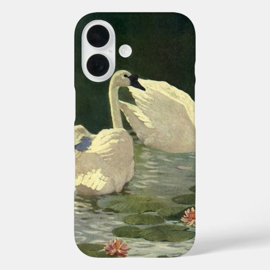 ビンテージ 野生動物 鳥 ビクトリア調の白鳥 Case-Mate iPhoneケース (裏面)