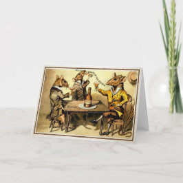ビンテージ 飲酒ねずみ ホリデー カード