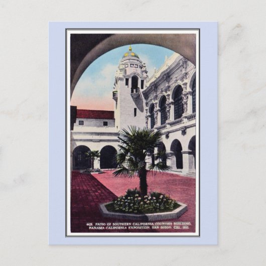 ビンテージ 1915 パナマ カリフォルニア エキスポ サンディエゴ 28 ポストカード (正面)