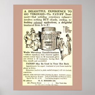 ビンテージAd 1913減量クリームファトフ ポスター