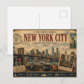 ビンテージNYC旅行のお土産 ポストカード (正面/裏面)