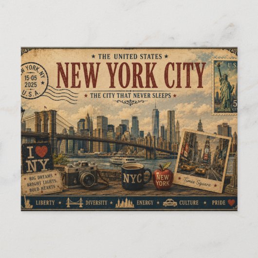 ビンテージNYC旅行のお土産 ポストカード (正面)