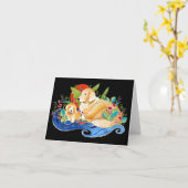 ビンディゴールデンレトリバー カード (黄色い花)