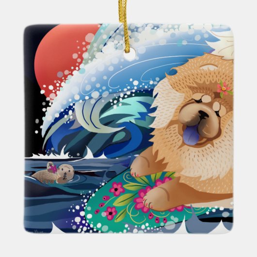 ビンディチョワブンガチョウオーナメント セラミックオーナメント (正面)